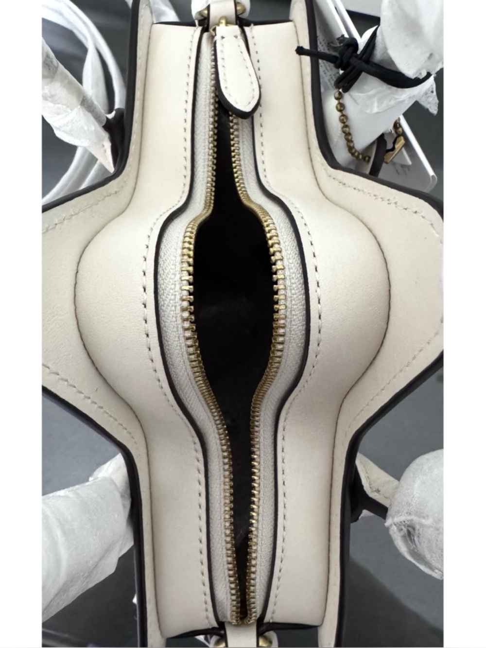 COACH STAR Shape Crossbody Bag, Brass/Chalk White - Picture 5 of 9